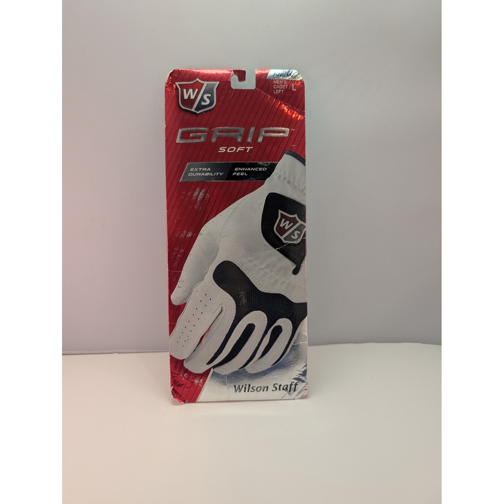 Wilson Staff Grip Soft Golf Glove Mens Cadet Large Left Hand White Black New